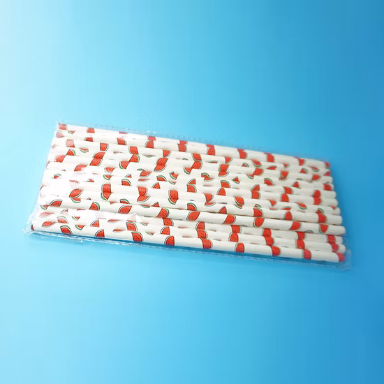 Pajitas de papel para beber con logotipo personalizado de 10x197mm, embalaje de papel Kraft agradable, pajitas de papel Kraft