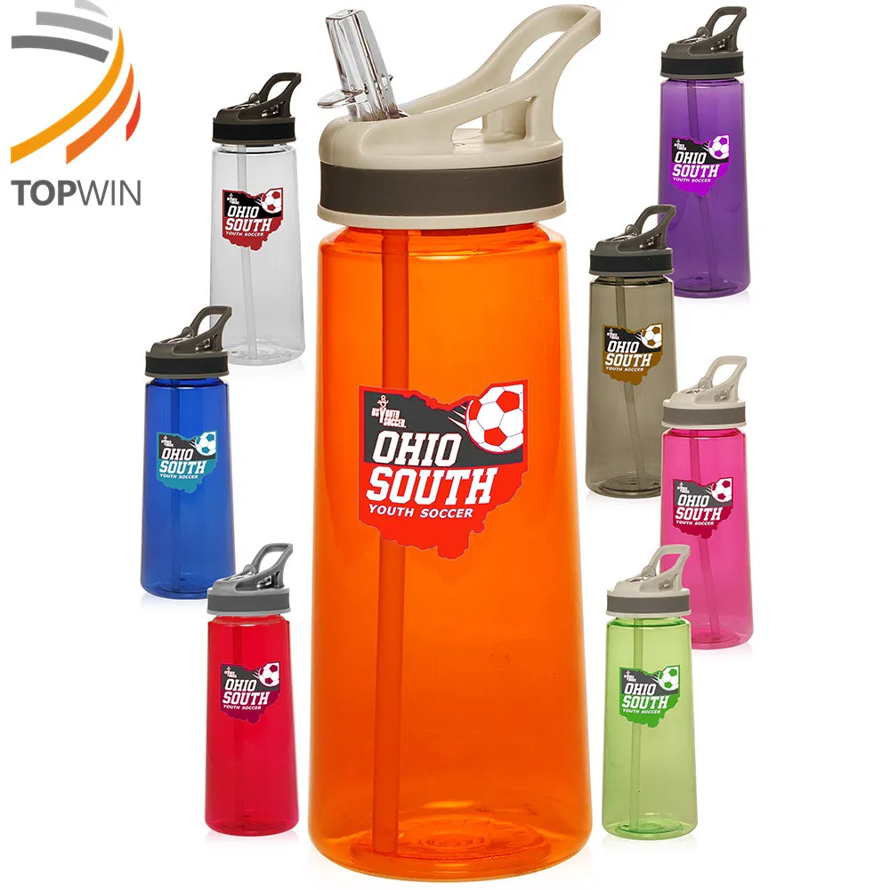  22 onzas.  Botellas deportivas de plástico con pico para bebida.